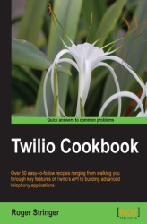 Okładka: Twilio Cookbook. The Twilio cookbook will enable all kinds of telephone usage, including SMS, on your websites. It's a totally practical guide with a hands-on approach to help you dig deep into the enormous potential of telephone facilities on the Web