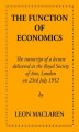 Okładka książki: The Function of Economics