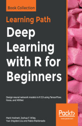 Okładka: Deep Learning with R for Beginners. Design neural network models in R 3.5 using TensorFlow, Keras, and MXNet