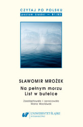 Okładka: Czytaj po polsku. T. 15: Sławomir Mrożek: &#8222;Na pełnym morzu&#8221;, &#8222;List w butelce&#8221;. Materiały pomocnicze do nauki języka polskiego jako obcego. Edycja dla średnio zaawansowanych (poziom B1 / B2)