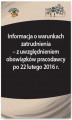 Okładka książki: Informacja o warunkach zatrudnienia – z uwzględnieniem obowiązków pracodawcy po 22 lutego 2016 r