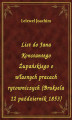Okładka książki: List do Jana Konstantego Żupańskiego o własnych pracach rytowniczych (Bruksela 12 październik 1853)