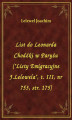Okładka książki: List do Leonarda Chodźki w Paryżu (