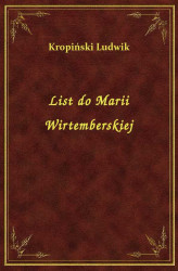 Okładka: List do Marii Wirtemberskiej