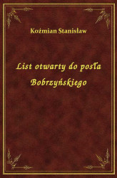 Okładka: List otwarty do posła Bobrzyńskiego