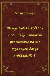 Okładka: Dzieje Polski XVIII i XIX wieku osnowane przeważnie na nie wydanych dotąd źródłach T. 1.