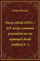 Okładka: Dzieje Polski XVIII i XIX wieku osnowane przeważnie na nie wydanych dotąd źródłach T. 3