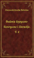 Okładka książki: Badania krytyczno-historyczne i literackie. T. 4