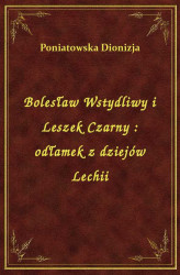 Okładka: Bolesław Wstydliwy i Leszek Czarny : odłamek z dziejów Lechii