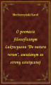 Okładka książki: O poemacie filozoficznym Lukrecyusza \"De natura rerum\", uważanym ze strony estetycznej
