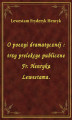 Okładka książki: O poezyi dramatycznéj : trzy prelekcye publiczne Fr. Henryka Lewestama.