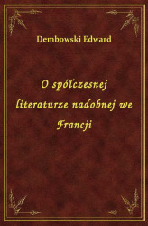 Okładka: O spółczesnej literaturze nadobnej we Francji