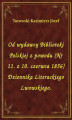 Okładka książki: Od wydawcy Biblioteki Polskiej z powodu (Nr 11. z 10. czerwca 1856) Dziennika Literackiego Lwowskiego.