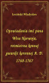 Okładka książki: Opowiadania imć pana Wita Narwoja, rotmistrza konnej gwardji koronnej A. D. 1760-1767