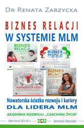 Okładka: Biznes relacji w systemie MLM. Nowatorska ścieżka rozwoju i kariery dla Lidera MLM. Cześć 1, 2, 3 i 4.