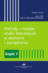 Okładka: Metody i modele analiz ilościowych w ekonomii i zarządzaniu. Część 7