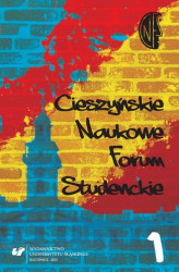 Okładka: Cieszyńskie Naukowe Forum Studenckie. T. 1: Między teorią a praktyką