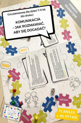 Okładka: Gra planszowa " Komunikacja - jak rozmawiać, aby się dogadać?" dla dzieci 7-9 lat (do druku). Pomoc edukacyjna