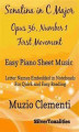 Okładka książki: Sonatina in C Major Opus 36 Number 1 First Movement Easy Piano Sheet Music