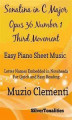 Okładka książki: Sonatina in C Major Opus 36 Number 1 Third Movement Easy Piano Sheet Music