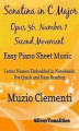 Okładka książki: Sonatina in C Major Opus 36 Number 1 Second Movement Easy Piano Sheet Music