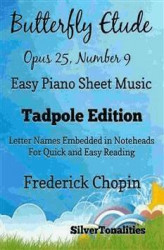 Okładka: Butterfly Etude Opus 25 Number 9 Easy Piano Sheet Music Tadpole Edition