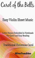 Okładka książki: Carol of the Bells Easy Violin Sheet Music