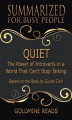 Okładka książki: Quiet - Summarized for Busy People