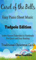 Okładka książki: Carol of the Bells Easy Piano Sheet Music Tadpole Edition